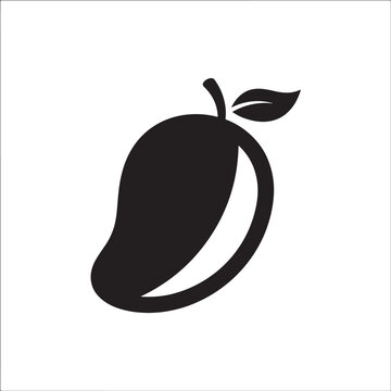 Mango Icon Design Showcasing a Tropical Fruit Silhouette. Minimalist Vector Illustration for Food Branding and Healthy Eating
