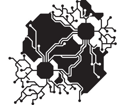 Circuitry Heart Design Illustrating Interconnectedness and Technological Innovation. Abstract Digital Network Concept.