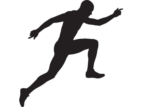 Runner Silhouette Demonstrating Dynamic Motion and Athleticism, Ideal for Sports Design and Fitness Concepts. with Athletics