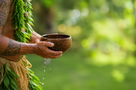Fijian kava ceremony in a tropical setting, evoking Fiji Day, cultural heritage, hospitality and national celebration.