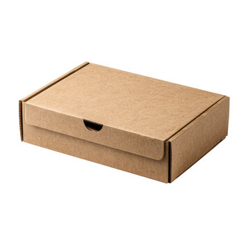 A plain, rectangular brown cardboard box with a folding lid, ideal for packaging or shipping small to medium-sized items