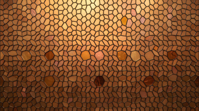 Abstract mosaic pattern illuminated with warm golden light creating a textured background