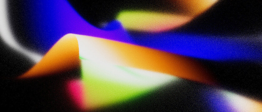 Dynamic Grainy Abstract Gradient Background with Glowing Orange and Blue Streams