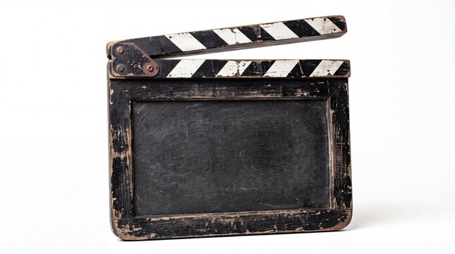 Black and white film movie clapper board for cinema production