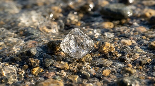 Diamond crystal on riverbed