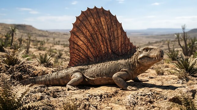 Dimetrodon basking in sun