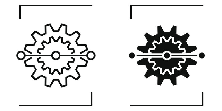 AI API Integration Vector Icon Set, Machine Learning System and Software Development Line and Glyph Icons, Editable Stroke Technology Concept