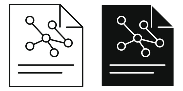 AI Document Analysis Icon Set, Machine Learning Data Processing and File Parsing Vector Illustration, Editable Stroke Line and Glyph Style Symbols