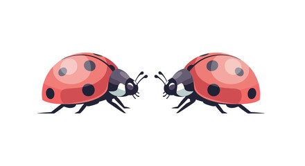 Fototapeta premium Cute ladybug vector cartoon isolated on white background