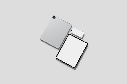 Blank Smartphone and Tablet Mockup - 3D Illustration