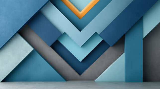 Abstract blue geometric arrows for business growth direction progress and corporate strategy
