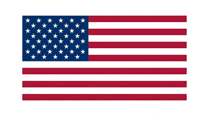 Fototapeta premium A standard rectangular graphic illustration of the flag of the United States of America featuring fifty white stars and alternating red and white stripes Isolated on transparent background PNG