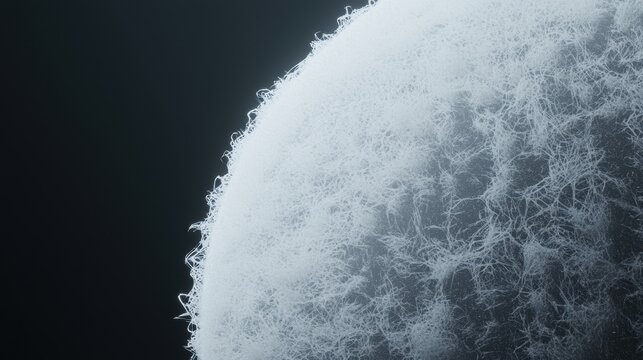 A white, fluffy sphere with a textured surface.