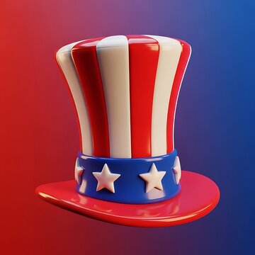 Uncle sam patriotic hat with red white and blue stripes