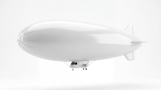 White blimp airship floating in the sky