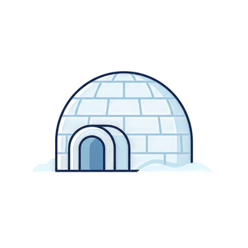 3D Stylized Igloo Icon on Black Background