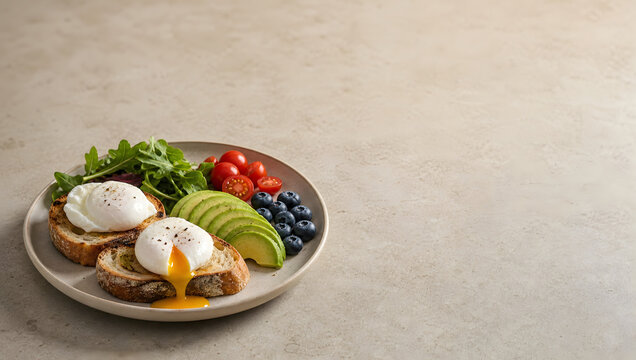 Healthy breakfast setting
