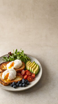 Healthy breakfast setting