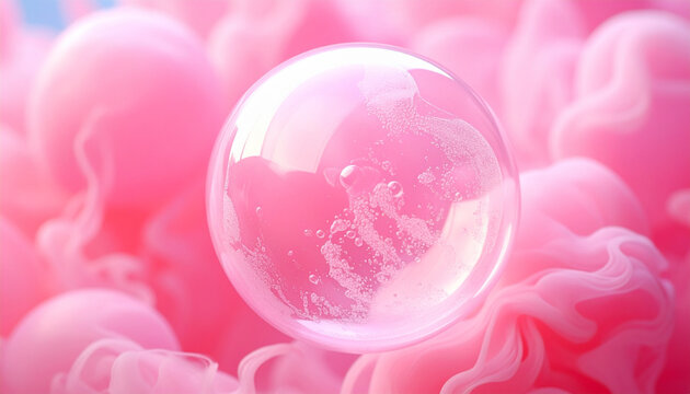Transparent sphere abstract composition