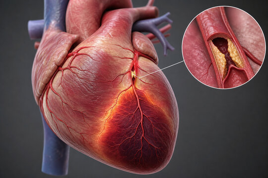Blocked Coronary Artery Causing Heart Muscle Ischemia