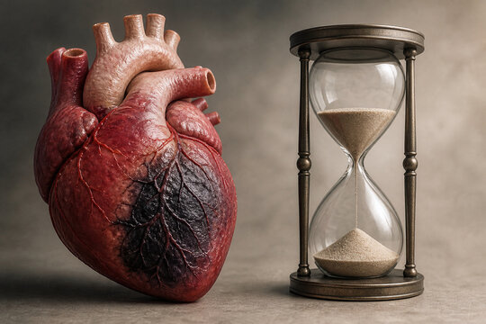 Urgent heart attack time is muscle concept