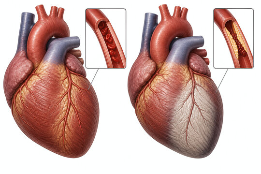 Healthy Coronary Flow Compared With Heart Attack Scarring
