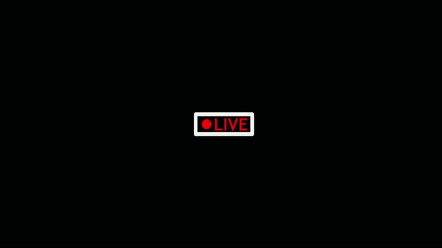 Digital live stream broadcast indicator icon with red text and symbol