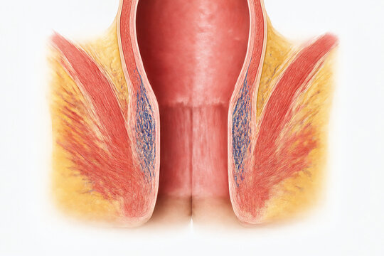 Anal Canal Anatomy Cross Section Medical Illustration