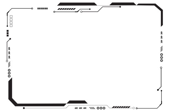 Black control panel abstract modern technology futuristic interface hud ui on white background.