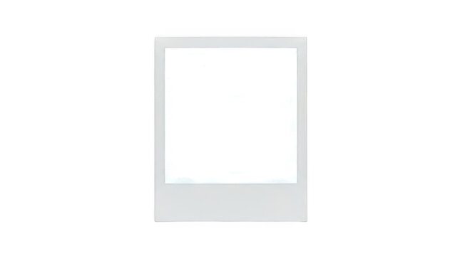 Blank vintage polaroid photo frame isolated on transparent background