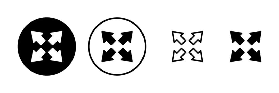 Fullscreen Icon vector illustration. Expand to full screen sign and symbol. Arrows symbol