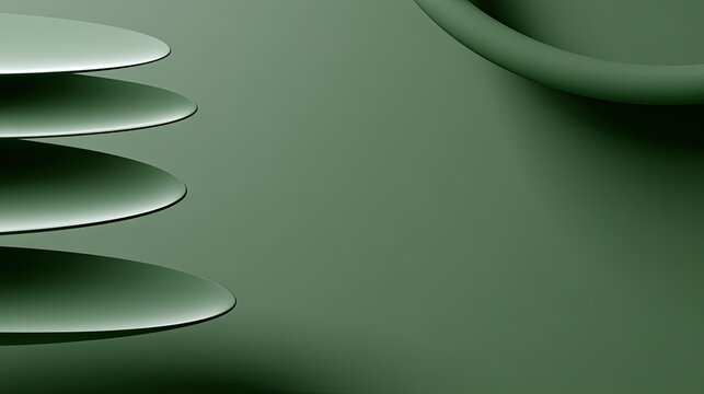Smooth, stacked discs with subtle highlights against a muted green background