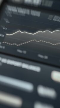 Trade value lines fluctuate across financial chart