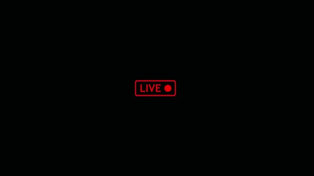 Red live streaming indicator icon with a circular dot symbol centered