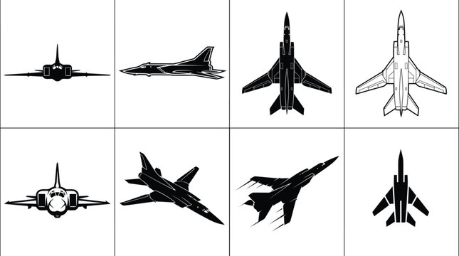 Tupolev Tu-22M Backfire Supersonic Variable-Sweep Wing Long-Range Strategic Maritime Strike Bomber Vector Set