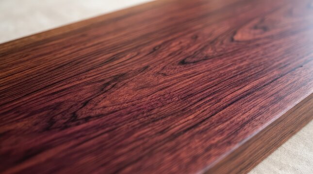 Close-up of rich reddish-brown rosewood grain texture with natural swirling patterns for luxury design