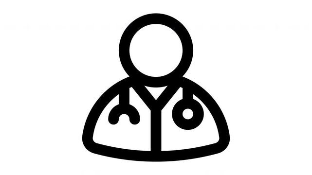 doctor animated Line Icons Premium 4K, Modern Minimal Outline Motion Graphics Collection
