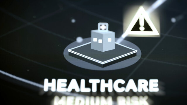 Healthcare panel showing a medium cyber risk