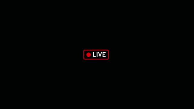 Digital broadcast live sign icon isolated on a plain background for video streaming and media interface designs