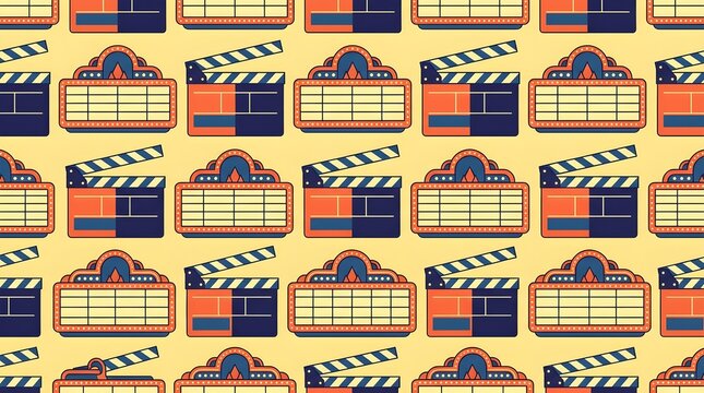 Vintage Film Reel Icons Set Collection Design Elements.