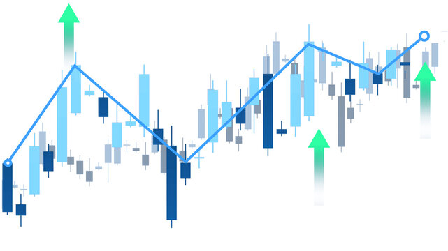 Bar trading graph financial stock market and investment, analytics chart with blue tones color and clean design. In transparent format or png