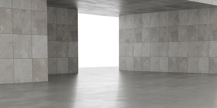 Minimalist Brutalist Architecture with Raw Concrete Walls