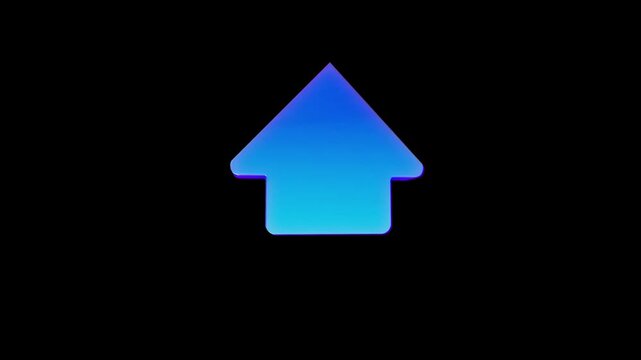 3D Glass Up Arrow grouth Icon Animation Transparent Crystal App Symbols, Modern UI Interface Elements, Glossy Digital Buttons, Futuristic User Experience Design, Motion Graphics Asset