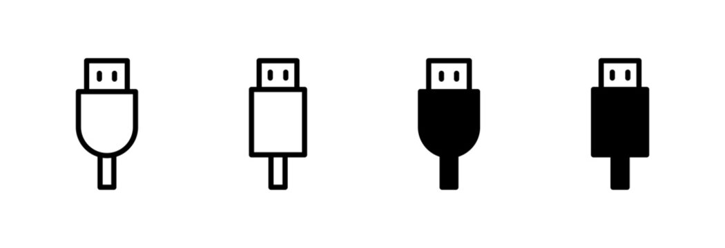 Usb icon set vector. Flash disk sign and symbol. flash drive sign.