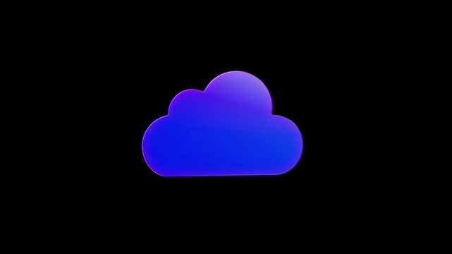 3D Glass Cloud Server Icon Animation Transparent Crystal App Symbols, Modern UI Interface Elements, Glossy Digital Buttons, Futuristic User Experience Design, Motion Graphics Asset