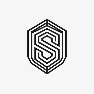 Hexagonal geometric letter S logo design.