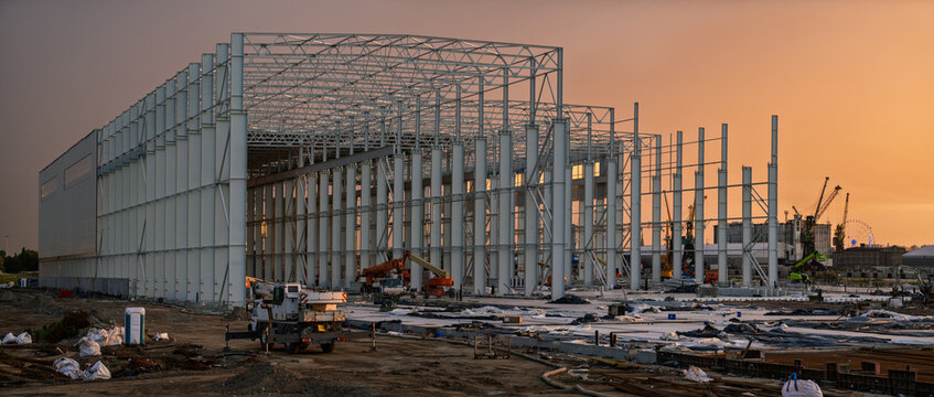  Construction of a massive factory that will produce towers for offshore wind turbines