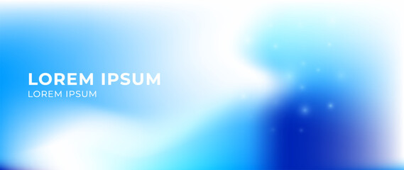 Fototapeta na wymiar Soft blue abstract gradient background with flowing white light, blurred cyan shapes and subtle glowing particles. Blurred blue fluid backdrop for websites, presentations and modern digital design