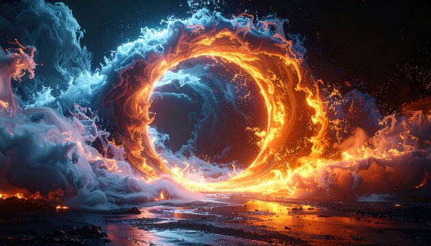 Fiery Portal - A Mesmerizing Dance of Fire and Ice.
