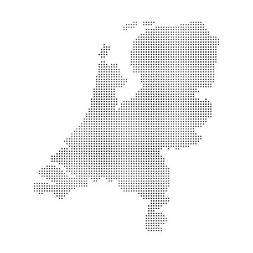 Netherlands Digital Map Dots Style Vector Illustration